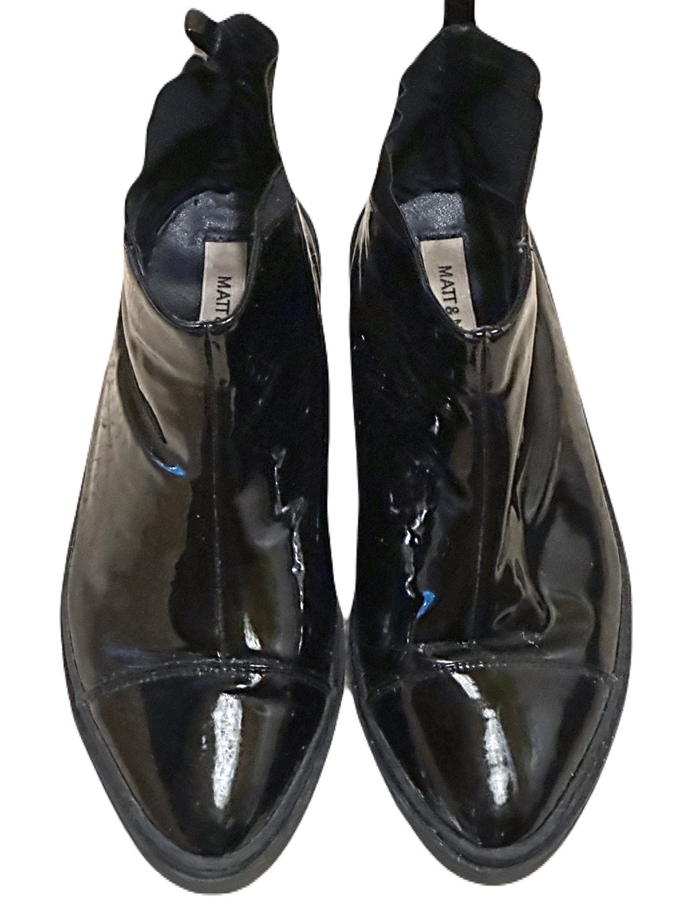 Matt Nat Claire Boots Patent Vegan Leather Black
